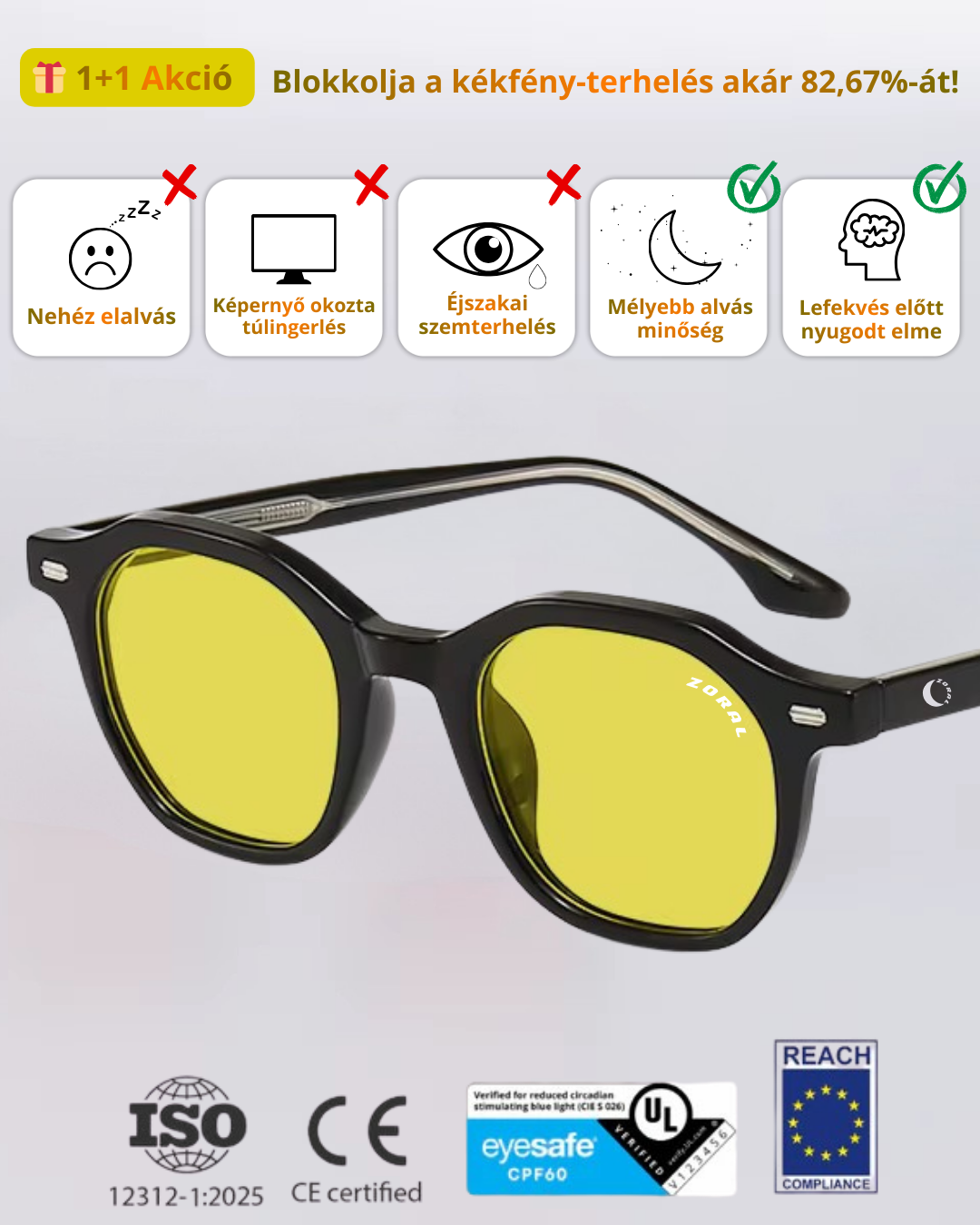 ZORAL - RED and YELLOW FILTER - UNISEX - Kékfény-szűrő szemüveg